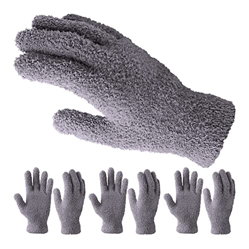 heizi 洗車用グローブ 洗車 グローブ マイクロファイバー 洗車ミット ホイール ホコリ 手袋 (グレー 3双(6枚)セット)